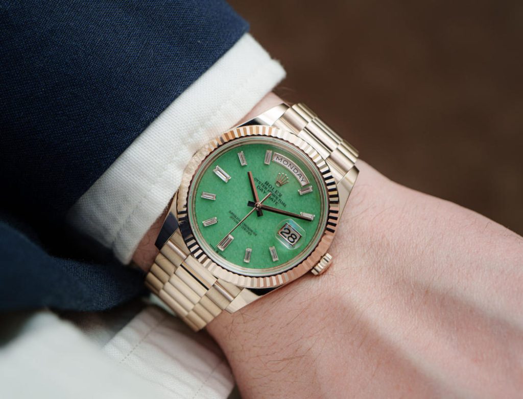 New UK AAA Replica Rolex Day-Date 40 Men’s Jewelry Watches Hands-On: Diamonds, Green Aventurine, & Jubilee Gold